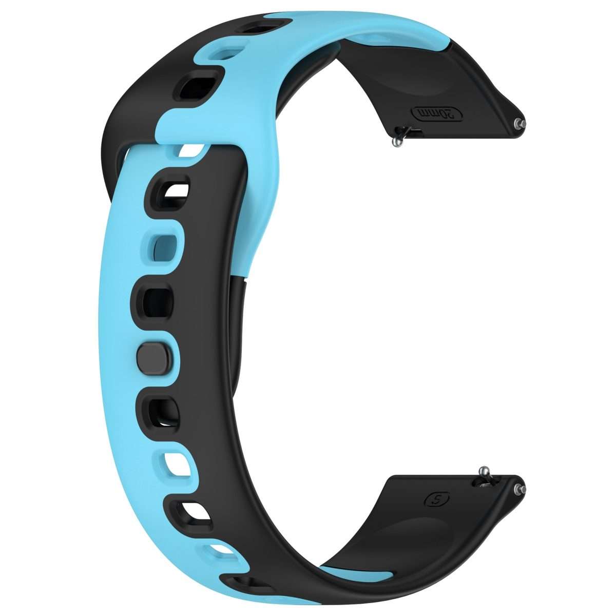 For SUUNTO 9 Peak Pro 22mm Double Color Silicone Watch Band(Black+Blue)