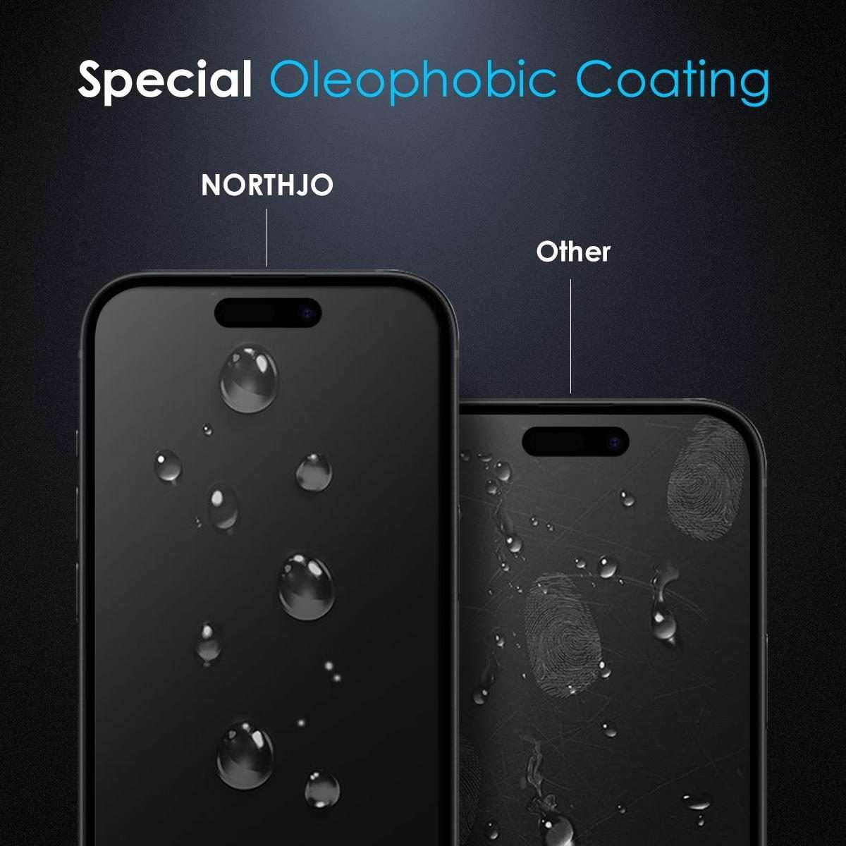 For iPhone 16 Pro NORTHJO A++ 0.3mm 28 Degree Privacy Screen Tempered Glass Film