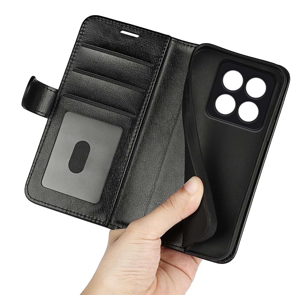 For Xiaomi 14 Pro R64 Texture Horizontal Flip Leather Phone Case(Black)