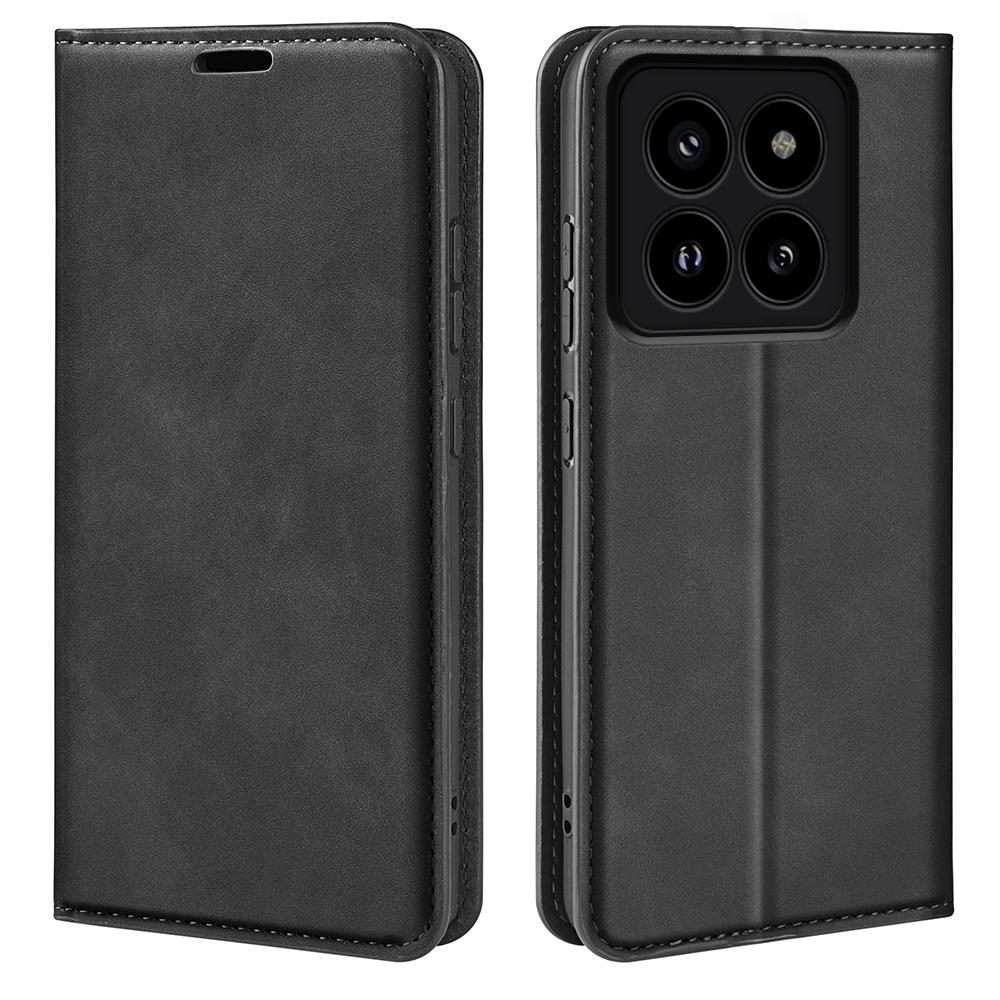For Xiaomi 14 Pro Retro-skin Magnetic Suction Leather Phone Case(Black)