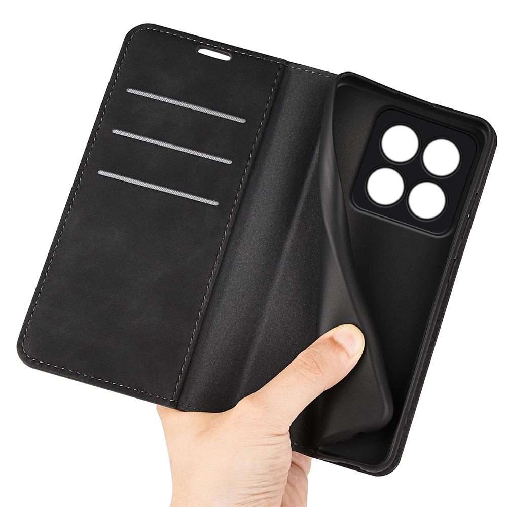 For Xiaomi 14 Pro Retro-skin Magnetic Suction Leather Phone Case(Black)