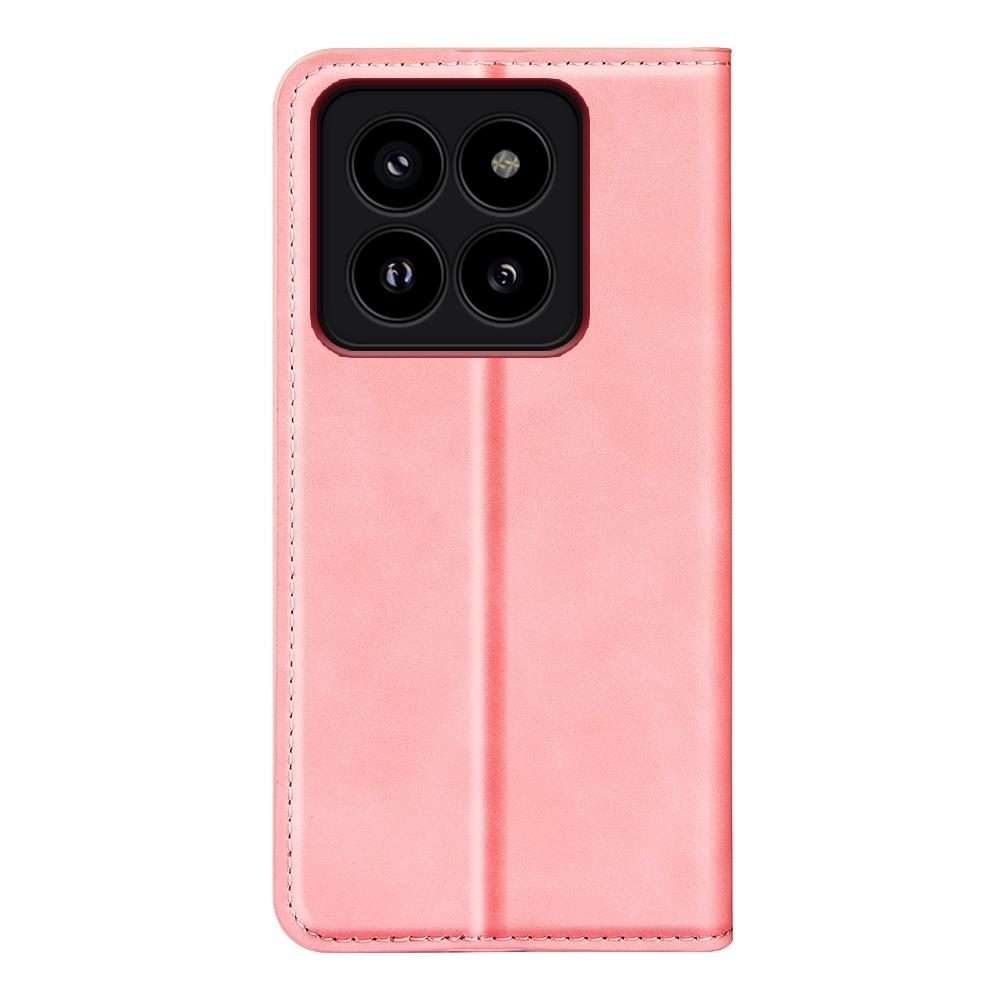 For Xiaomi 14 Pro Retro-skin Magnetic Suction Leather Phone Case(Pink)