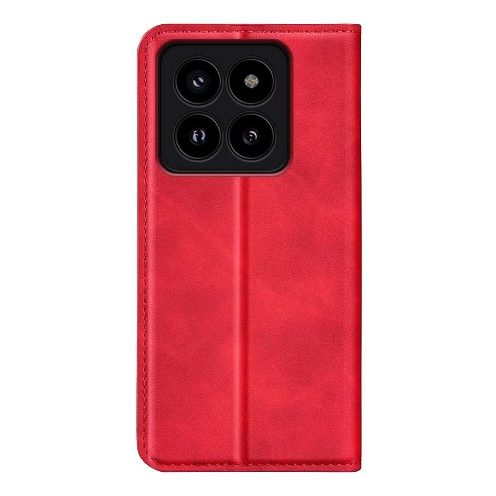 For Xiaomi 14 Pro Retro-skin Magnetic Suction Leather Phone Case(Red)