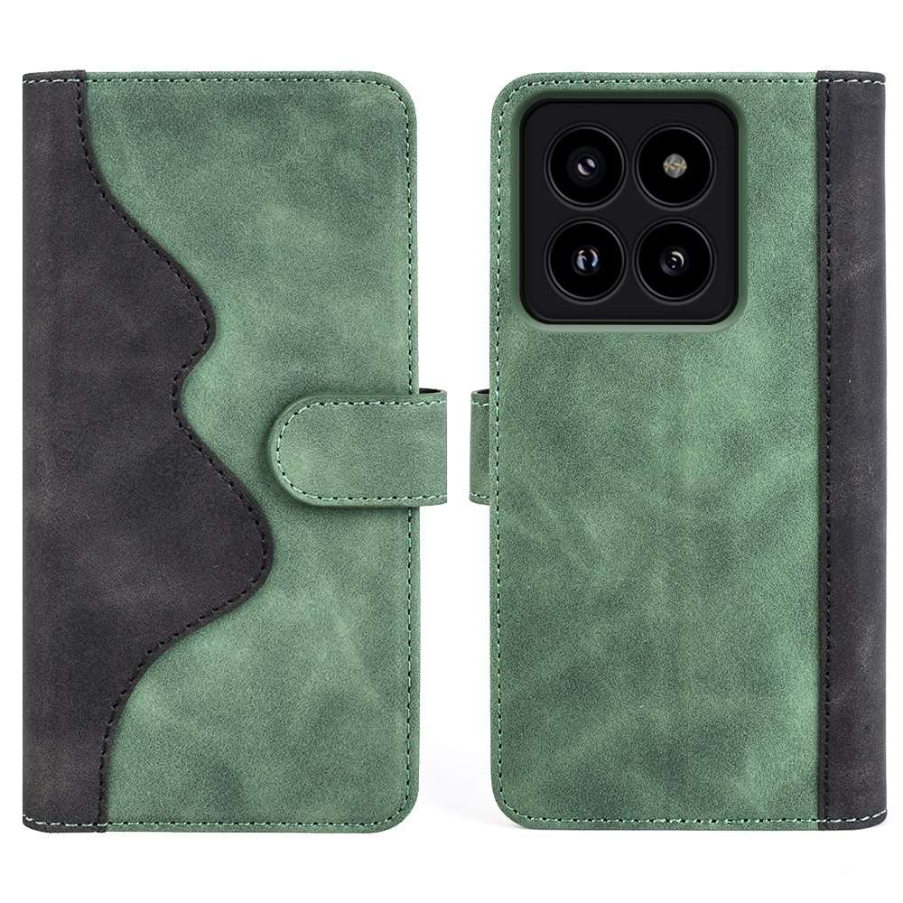 For Xiaomi 14 Pro Stitching Horizontal Flip Leather Phone Case(Green)