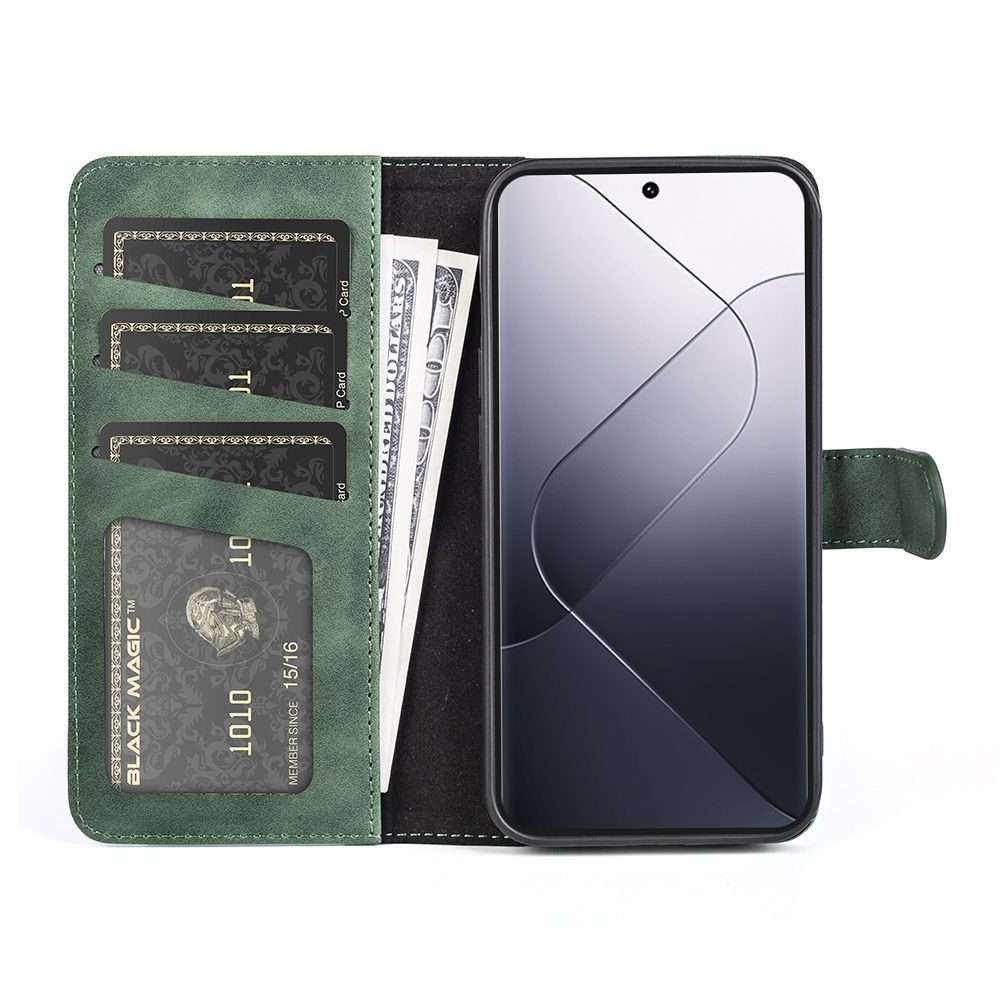 For Xiaomi 14 Pro Stitching Horizontal Flip Leather Phone Case(Green)
