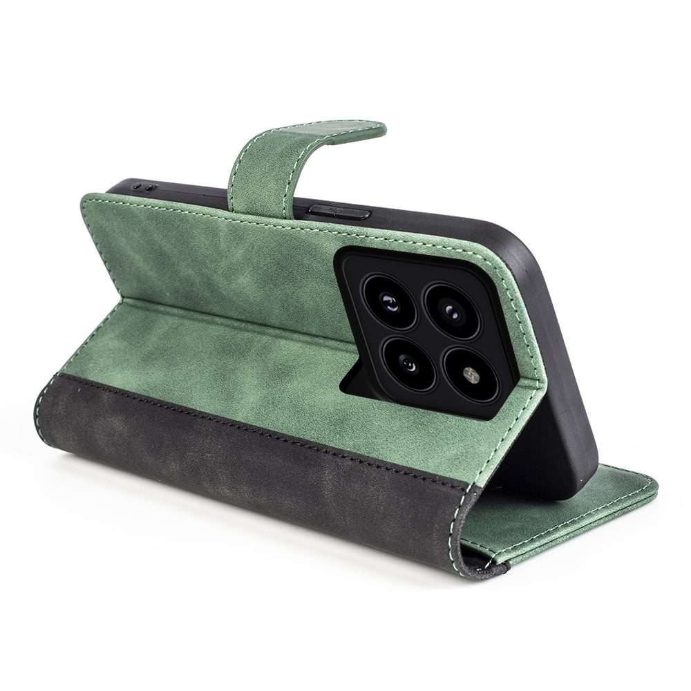 For Xiaomi 14 Pro Stitching Horizontal Flip Leather Phone Case(Green)