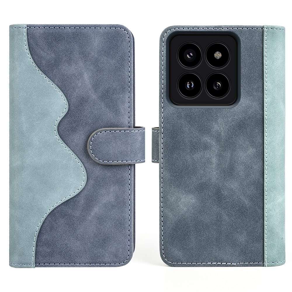 For Xiaomi 14 Pro Stitching Horizontal Flip Leather Phone Case(Blue)