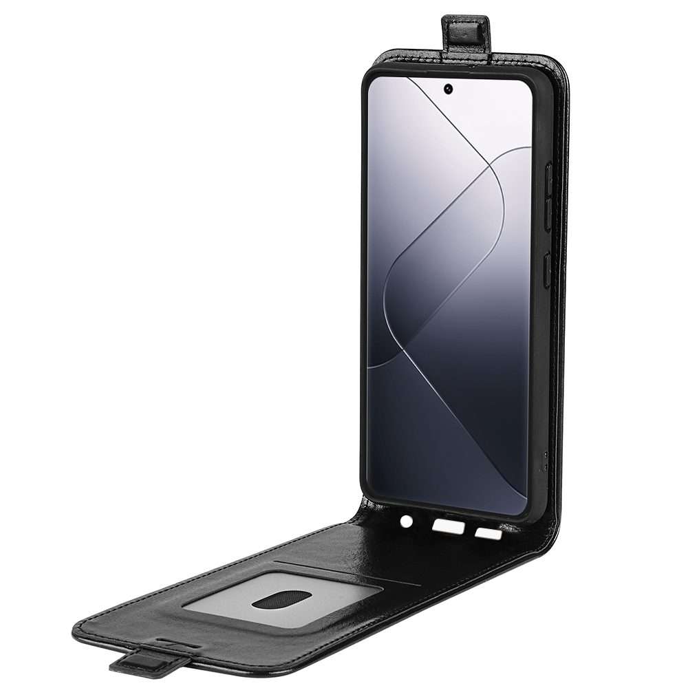 For Xiaomi 14 Pro R64 Texture Single Vertical Flip Leather Phone Case(Black)