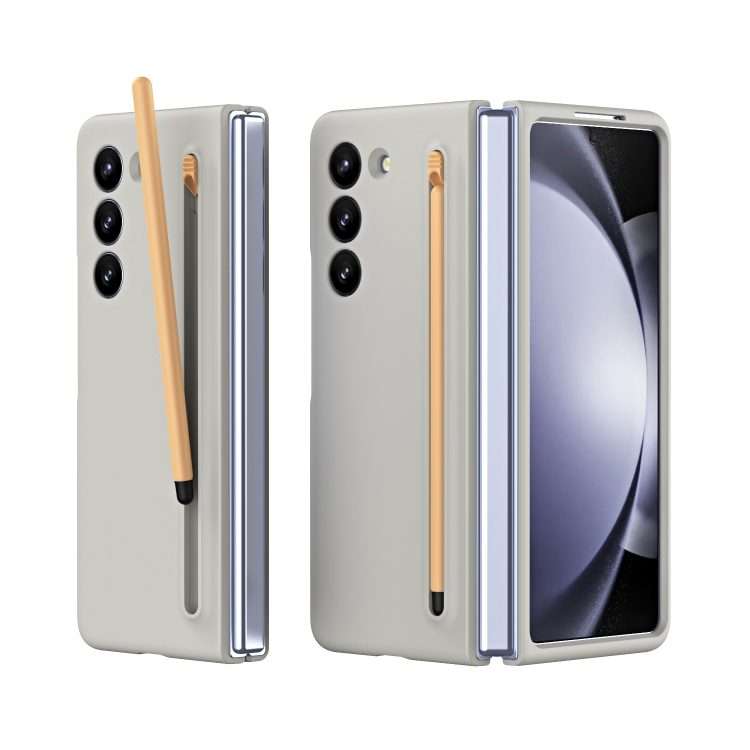 For Samsung Galaxy Z Fold5 5G Skinfeel Shockproof Phone Case, No Pen(Light Gray)