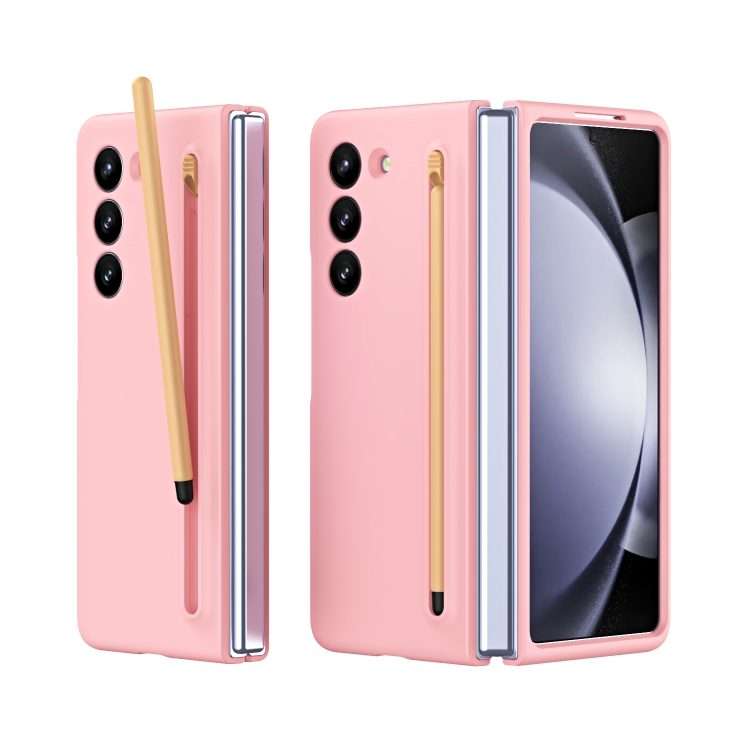 For Samsung Galaxy Z Fold5 5G Skinfeel Shockproof Phone Case, No Pen(Pink)