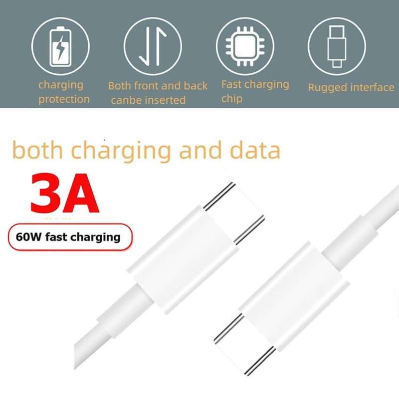 XJ-97 60W 3A USB-C / Type-C to Type-C Fast Charging Data Cable, Cable Length:0.5m
