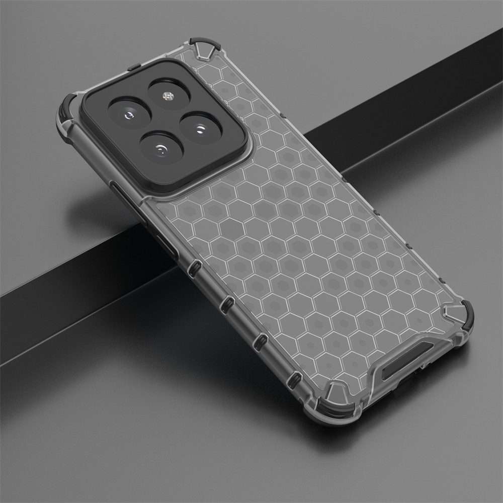 For Xiaomi 14 Pro Shockproof Honeycomb Phone Case(Black)