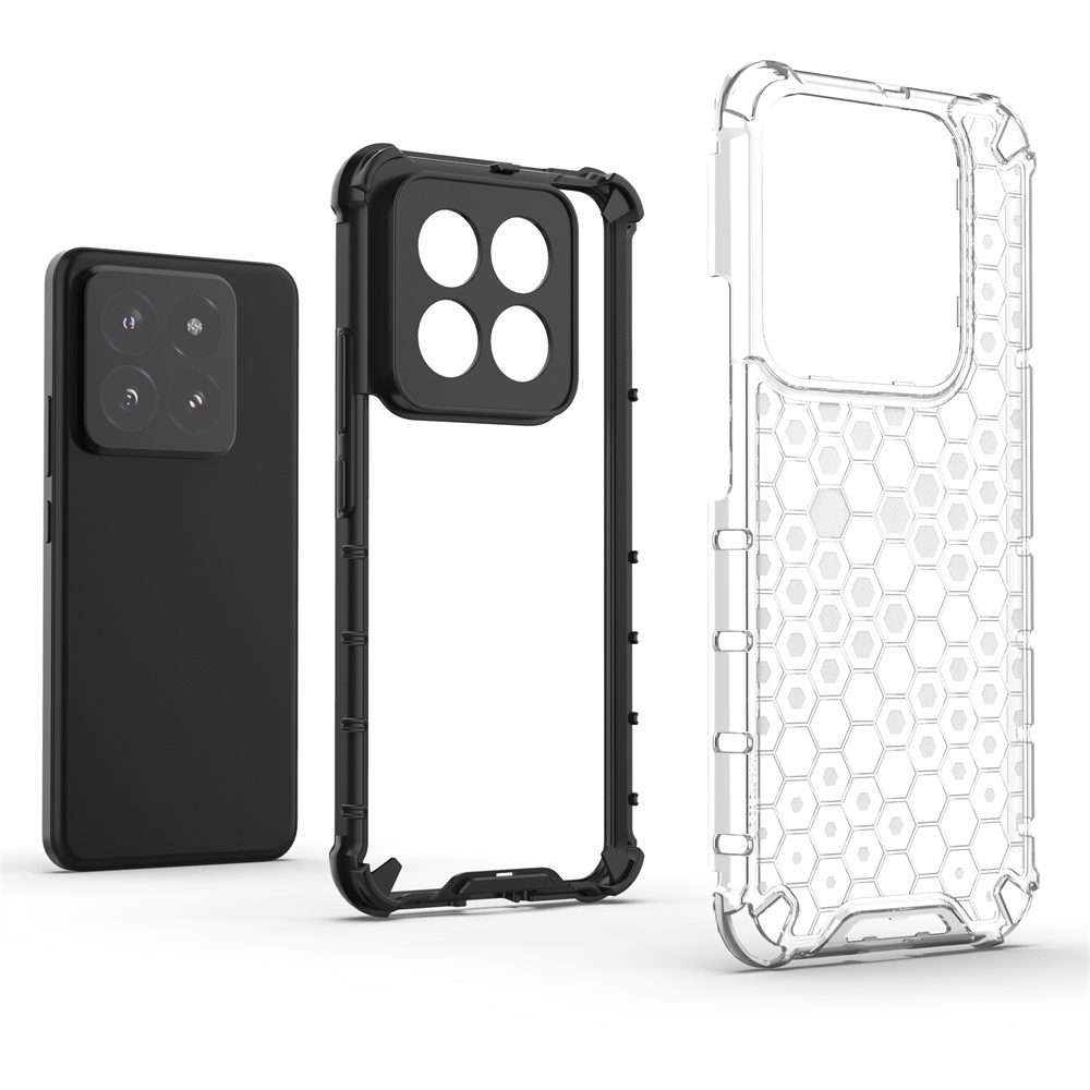 For Xiaomi 14 Pro Shockproof Honeycomb Phone Case(Black)