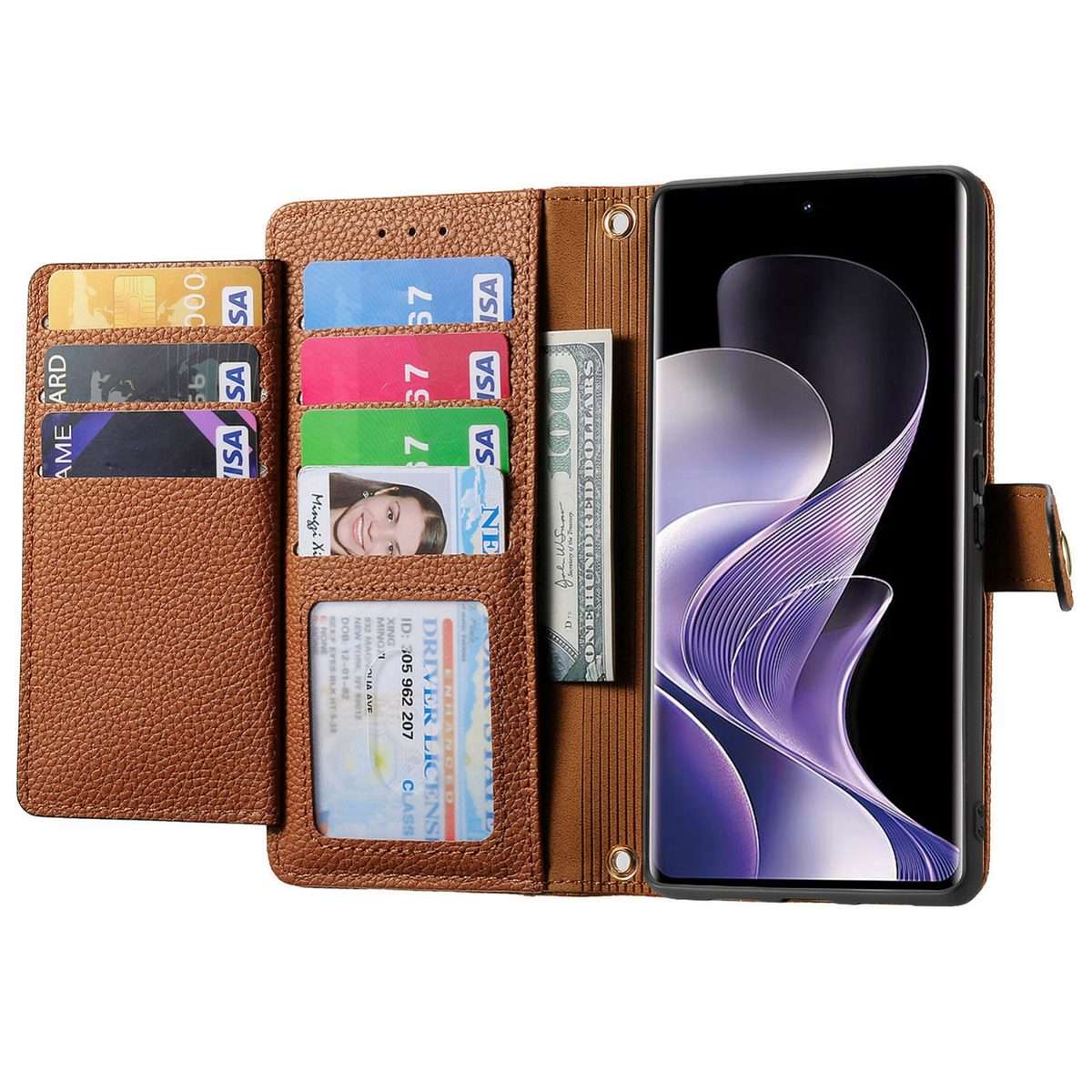 For Xiaomi Redmi Note 14 Pro+ 5G Love Zipper Lanyard Leather Phone Case(Brown)