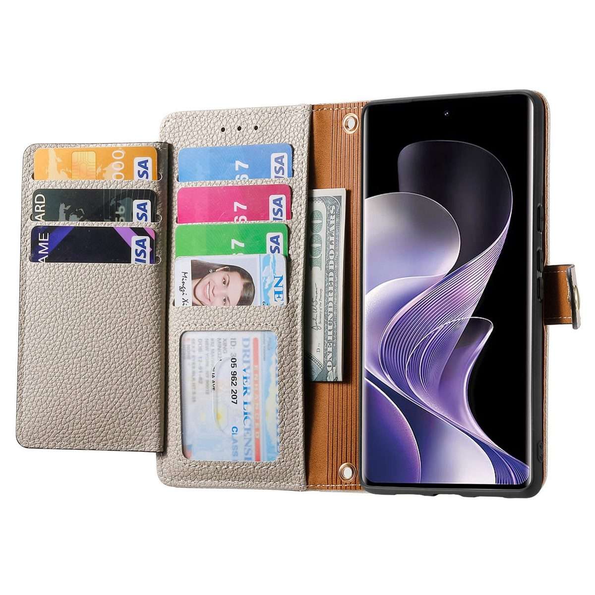 For Xiaomi Redmi Note 14 Pro+ 5G Love Zipper Lanyard Leather Phone Case(Gray)