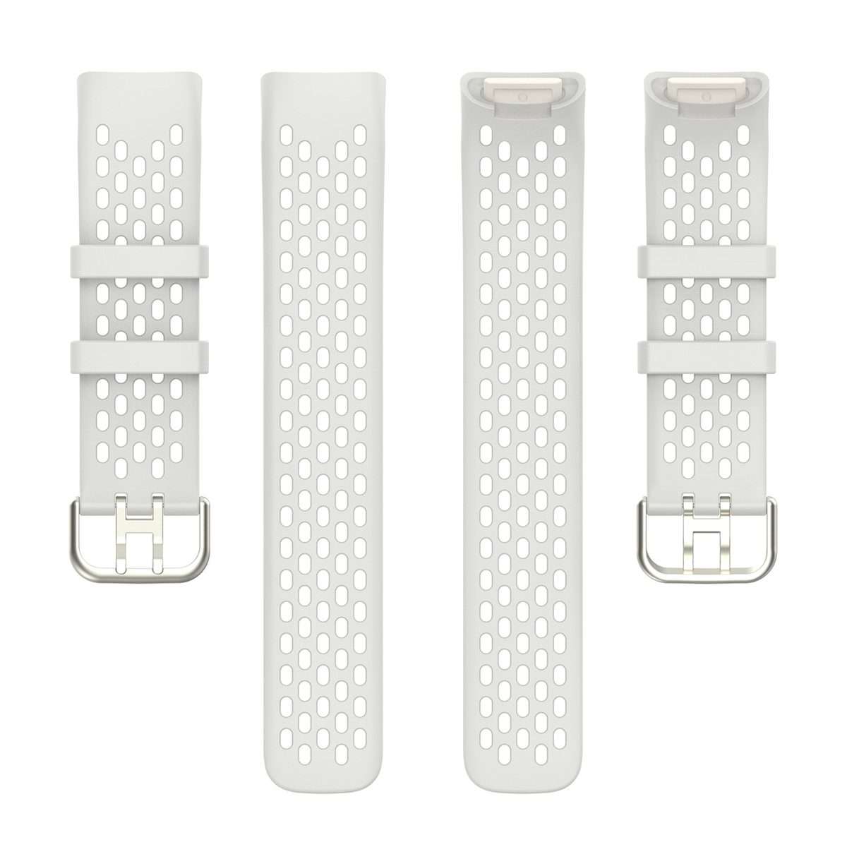 For Fitbit Charge 6 Solid Color Breathable Sports Silicone Watch Band(Starlight Color)