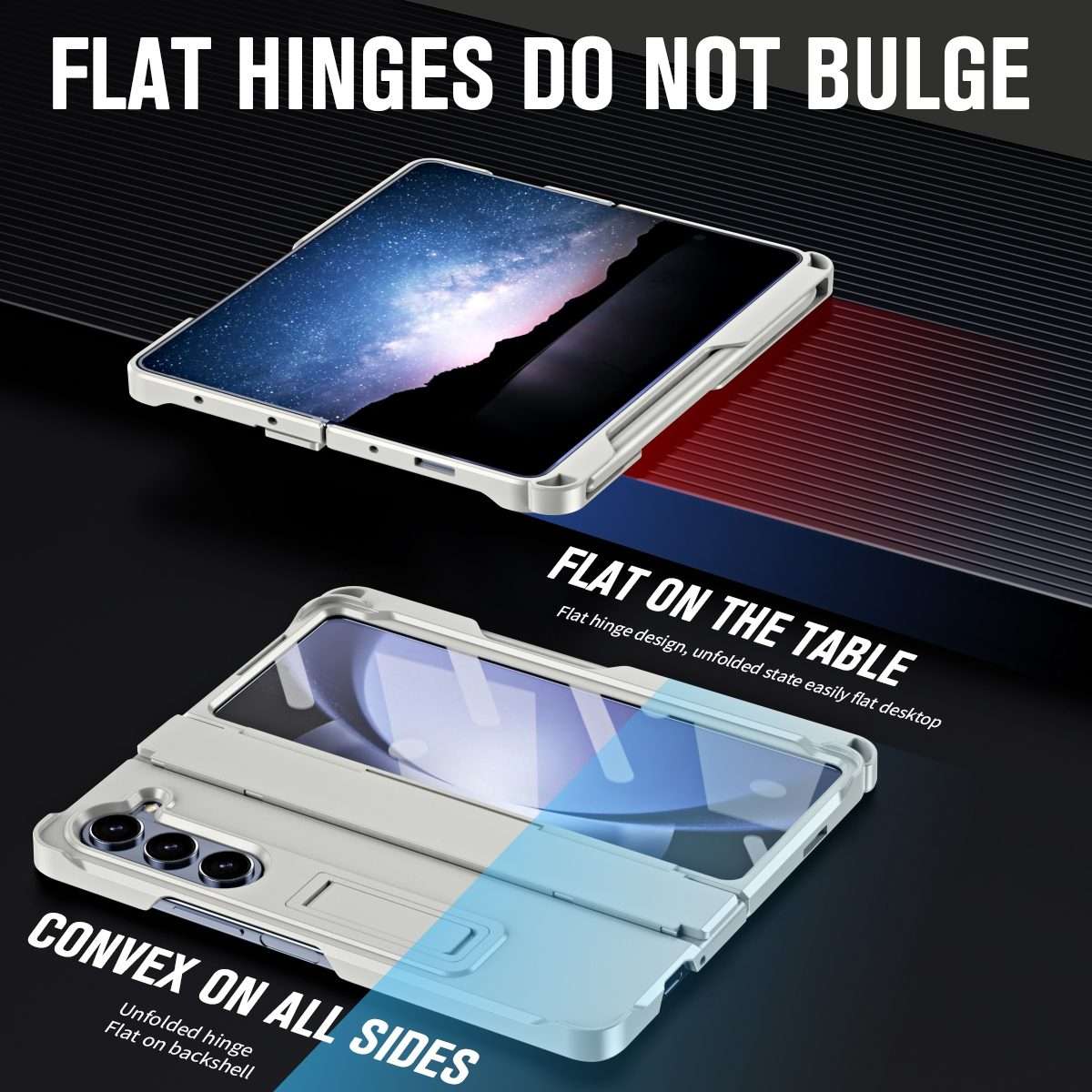 For Samsung Galaxy Z Fold5 5G Diamond Case-film Integral Hinge Shockproof Phone Case w ... (White)