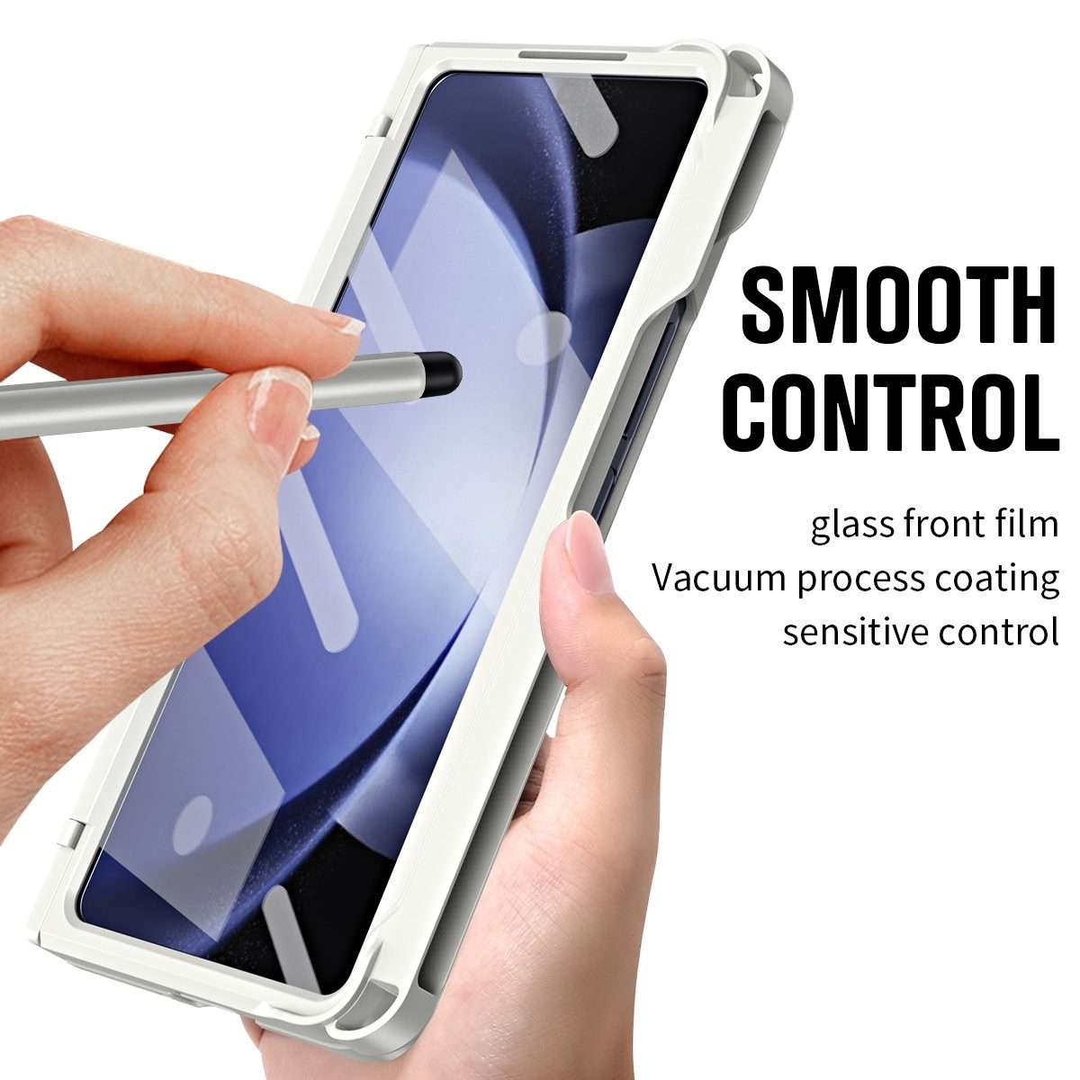 For Samsung Galaxy Z Fold5 5G Diamond Case-film Integral Hinge Shockproof Phone Case w ... (White)