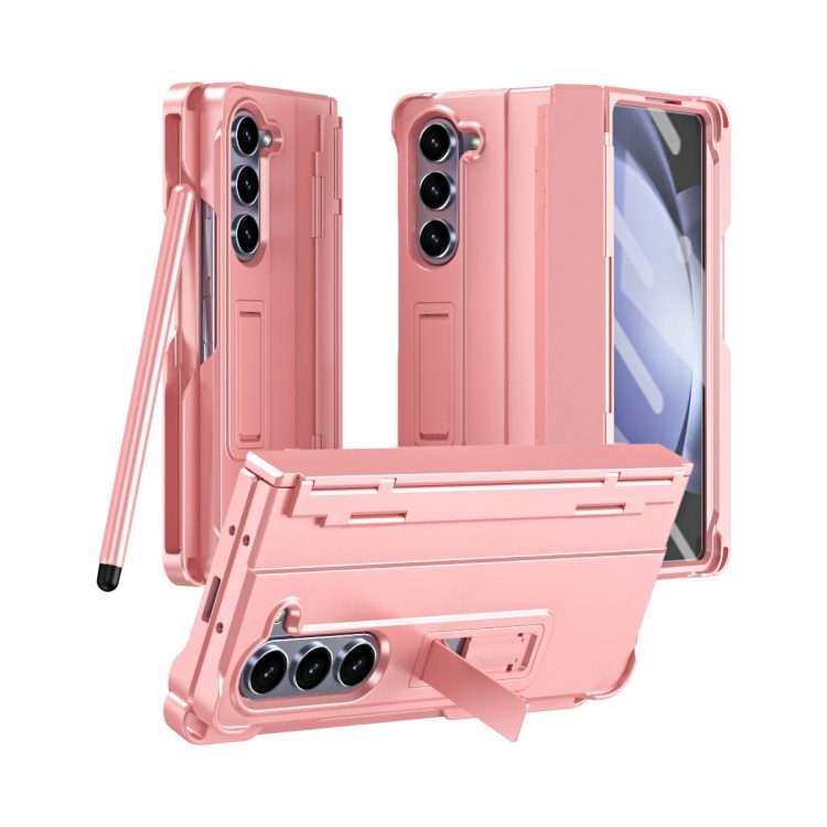For Samsung Galaxy Z Fold5 5G Diamond Case-film Integral Hinge Shockproof Phone Case wi ... (Pink)