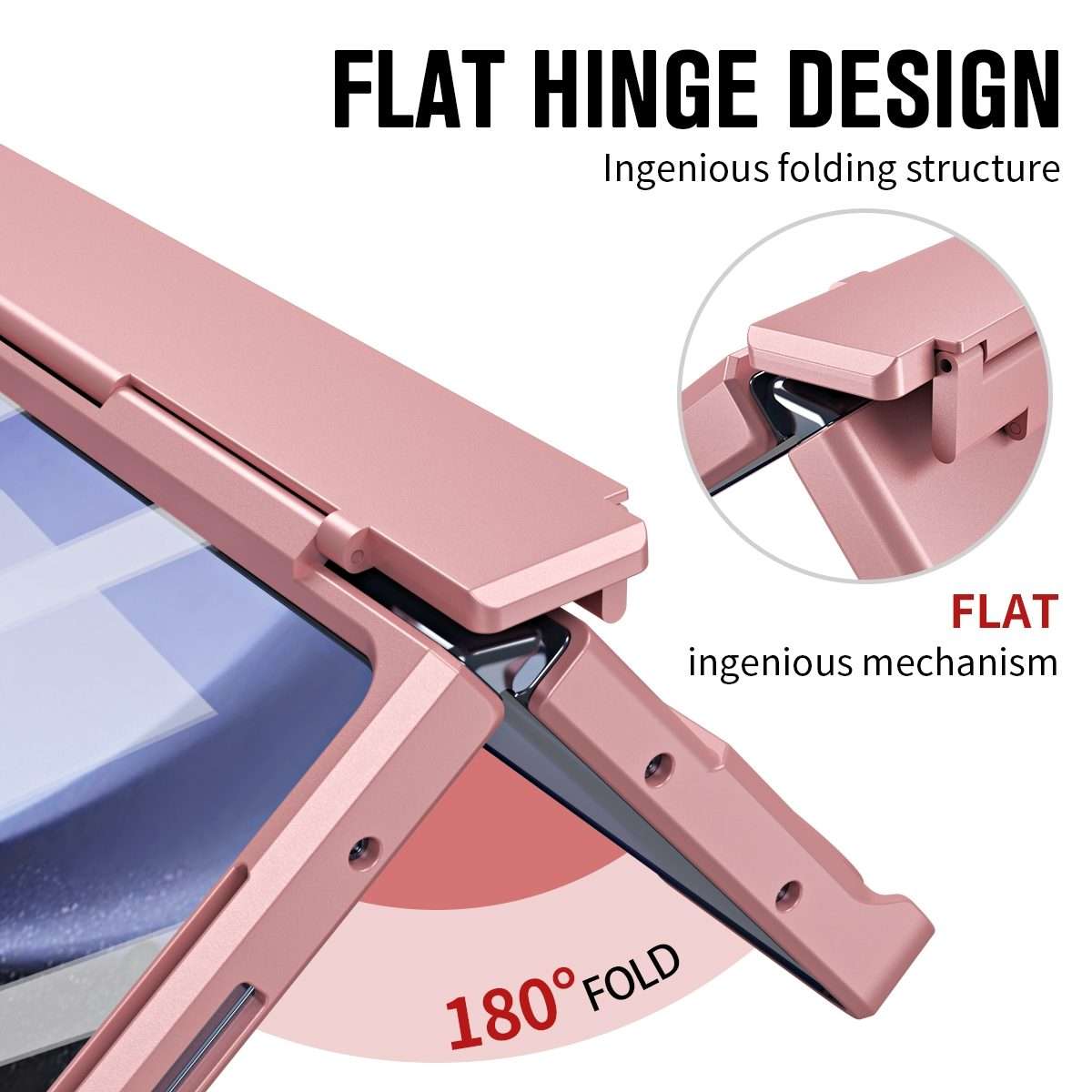 For Samsung Galaxy Z Fold5 5G Diamond Case-film Integral Hinge Shockproof Phone Case wi ... (Pink)