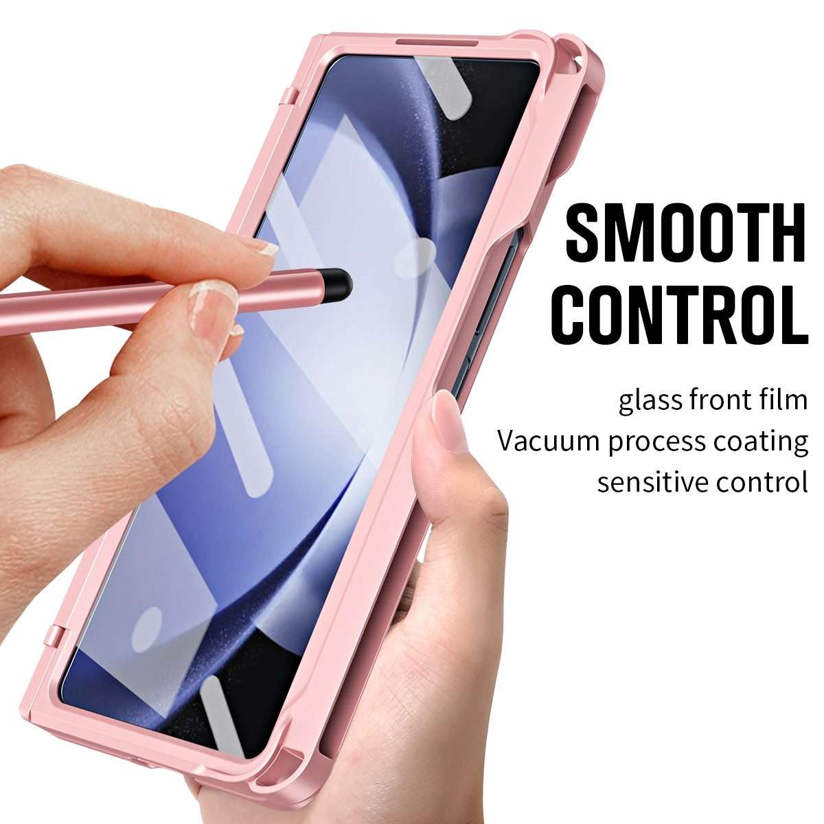 For Samsung Galaxy Z Fold5 5G Diamond Case-film Integral Hinge Shockproof Phone Case wi ... (Pink)