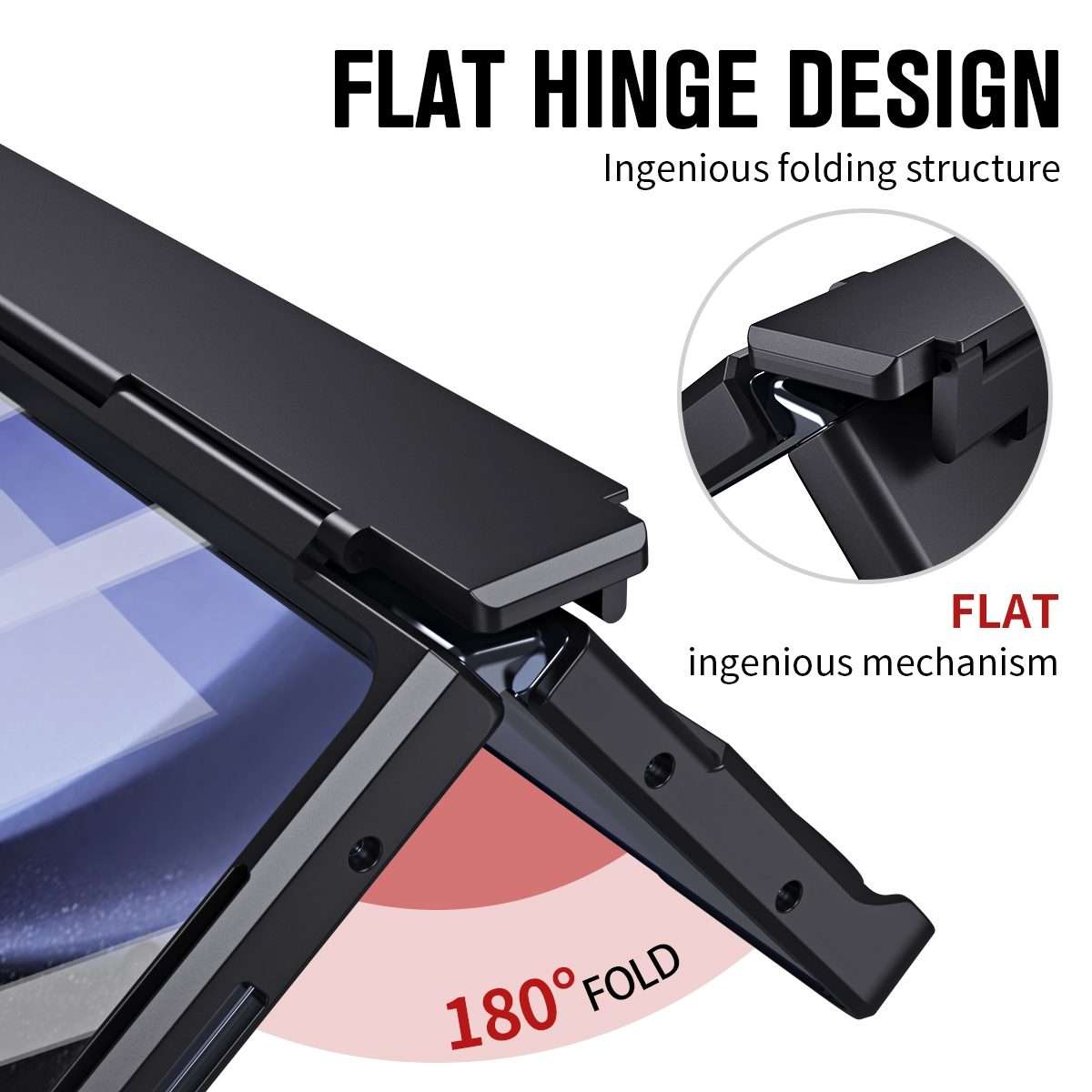 For Samsung Galaxy Z Fold5 5G Diamond Case-film Integral Hinge Shockproof Phone Case w ... (Black)
