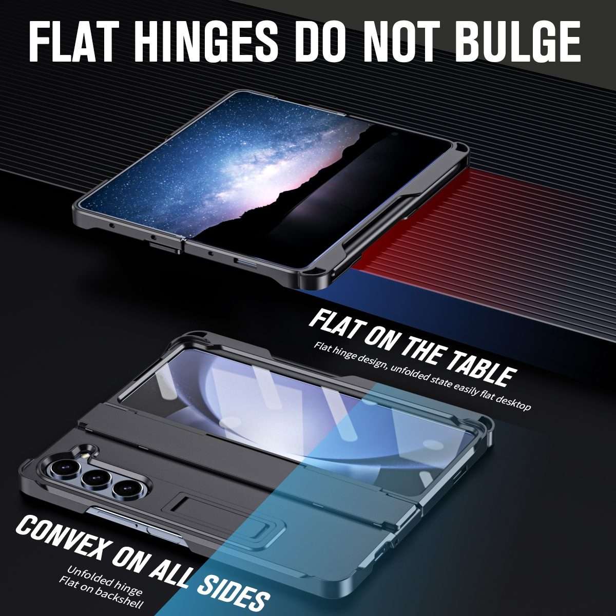 For Samsung Galaxy Z Fold5 5G Diamond Case-film Integral Hinge Shockproof Phone Case w ... (Black)