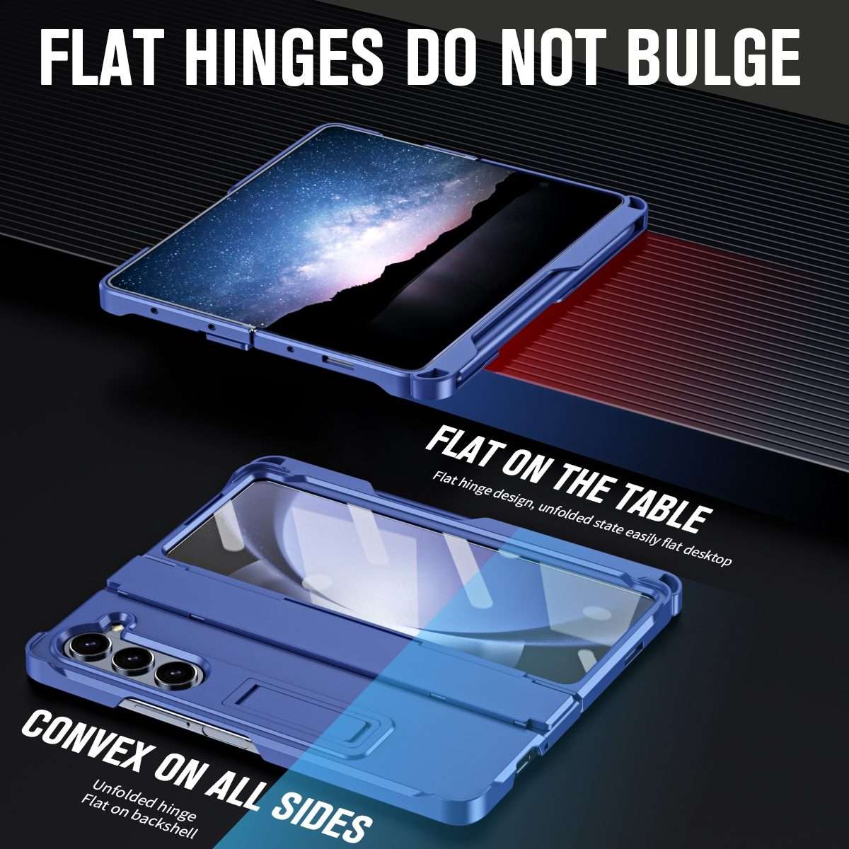 For Samsung Galaxy Z Fold5 5G Diamond Case-film Integral Hinge Shockproof Phone Case wi ... (Blue)