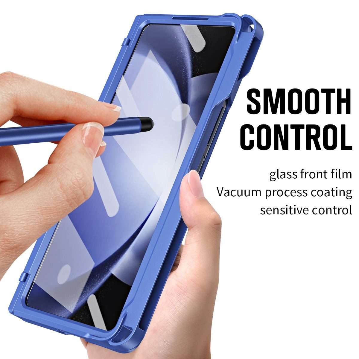 For Samsung Galaxy Z Fold5 5G Diamond Case-film Integral Hinge Shockproof Phone Case wi ... (Blue)