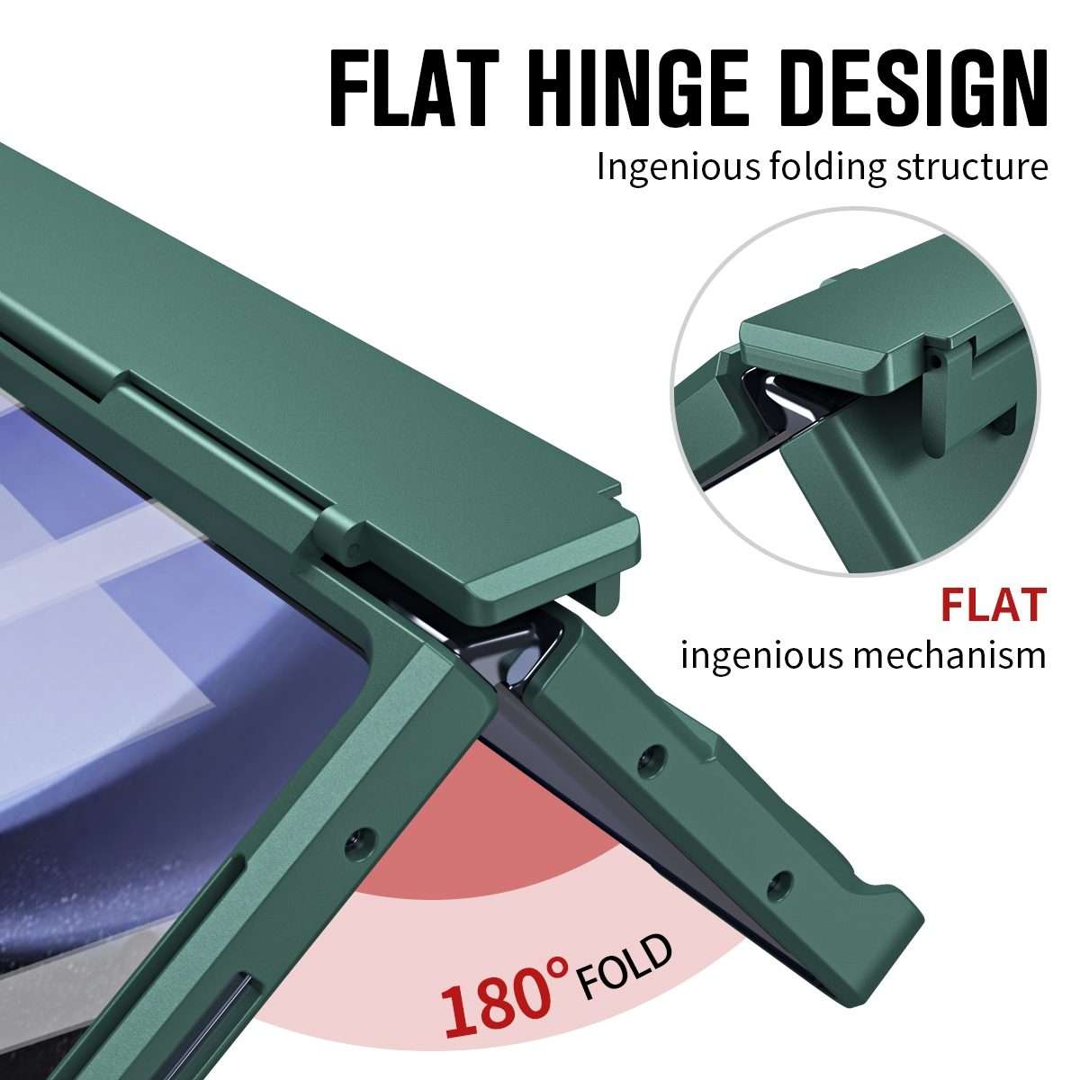 For Samsung Galaxy Z Fold5 5G Diamond Case-film Integral Hinge Shockproof Phone Case w ... (Green)
