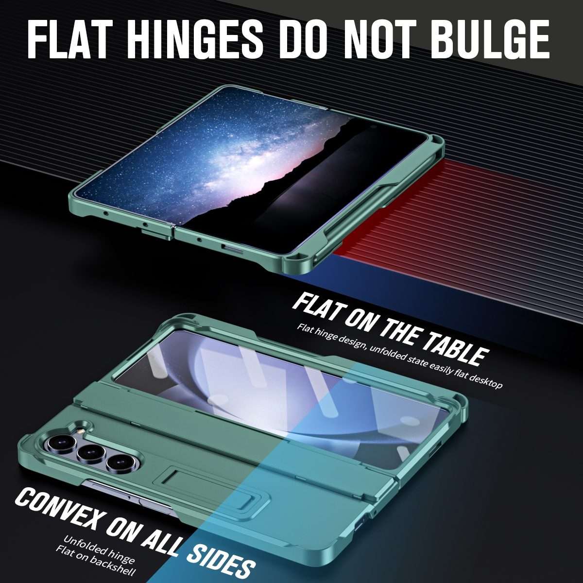 For Samsung Galaxy Z Fold5 5G Diamond Case-film Integral Hinge Shockproof Phone Case w ... (Green)