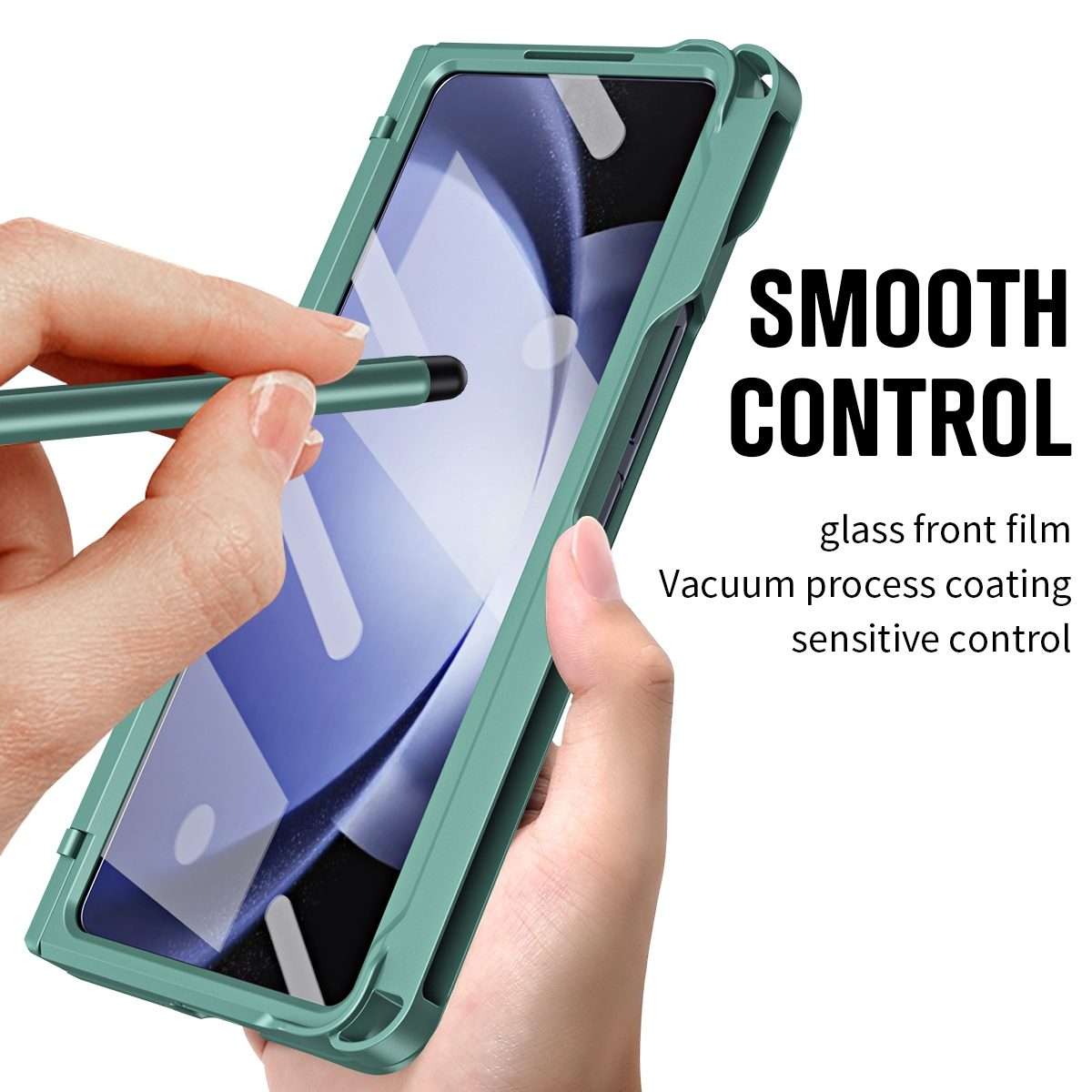 For Samsung Galaxy Z Fold5 5G Diamond Case-film Integral Hinge Shockproof Phone Case w ... (Green)