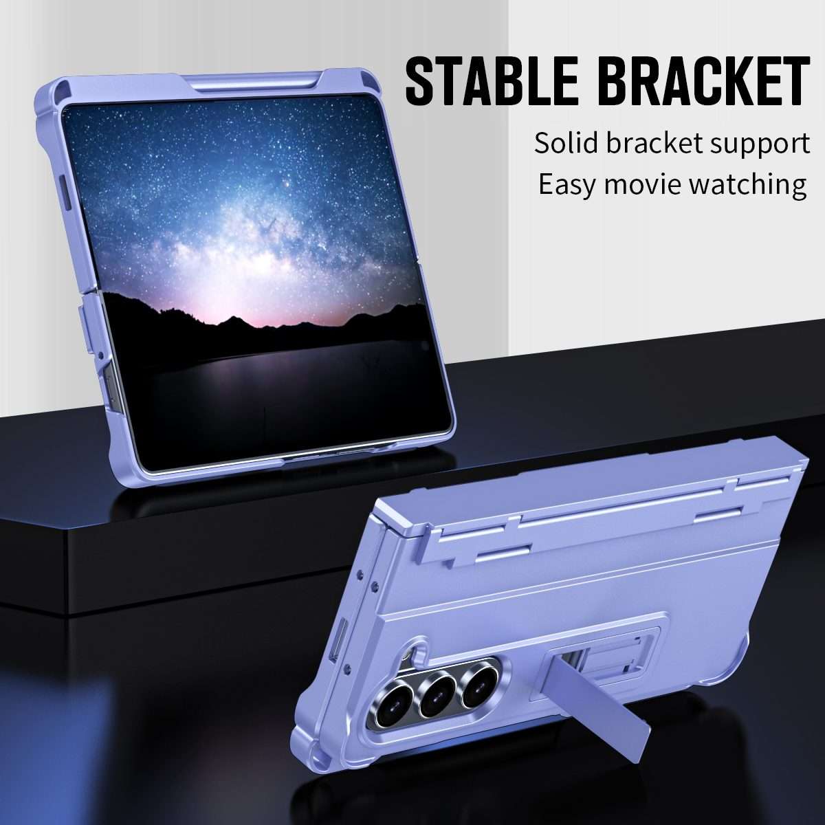 For Samsung Galaxy Z Fold5 5G Diamond Case-film Integral Hinge Shockproof Phone Case ... (Purple)