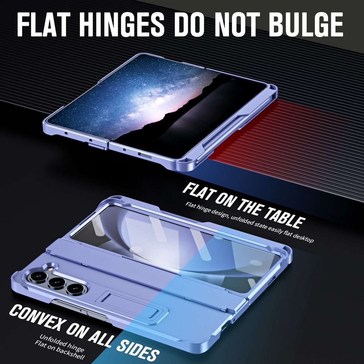 For Samsung Galaxy Z Fold5 5G Diamond Case-film Integral Hinge Shockproof Phone Case ... (Purple)