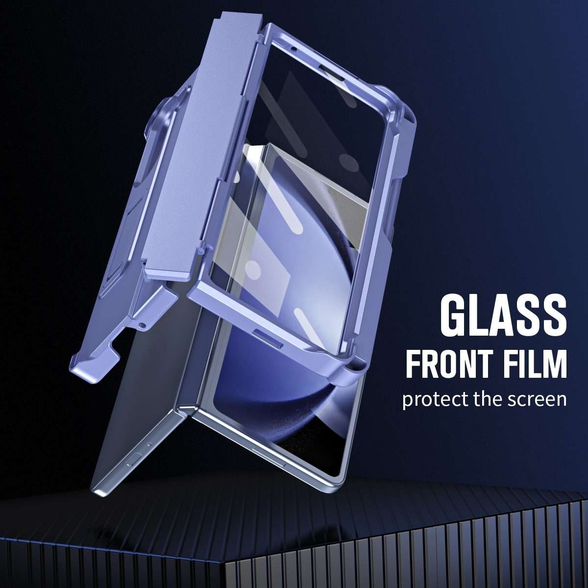 For Samsung Galaxy Z Fold5 5G Diamond Case-film Integral Hinge Shockproof Phone Case ... (Purple)