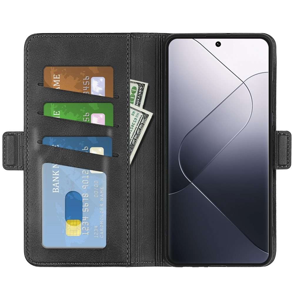 For Xiaomi 14 Pro Dual-side Magnetic Buckle Horizontal Flip Leather Phone Case(Black)