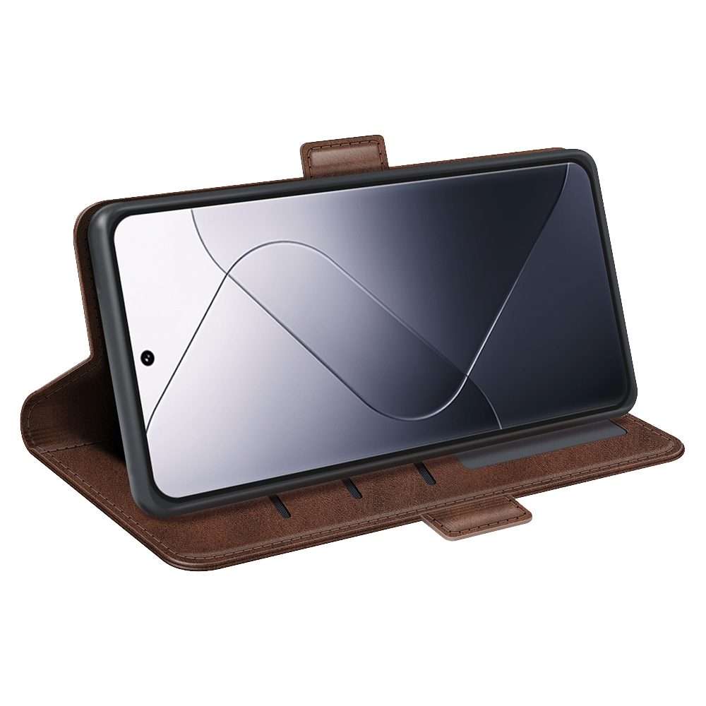 For Xiaomi 14 Pro Dual-side Magnetic Buckle Horizontal Flip Leather Phone Case(Brown)