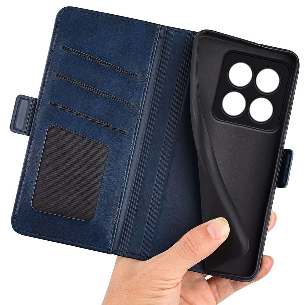 For Xiaomi 14 Pro Dual-side Magnetic Buckle Horizontal Flip Leather Phone Case(Dark Blue)
