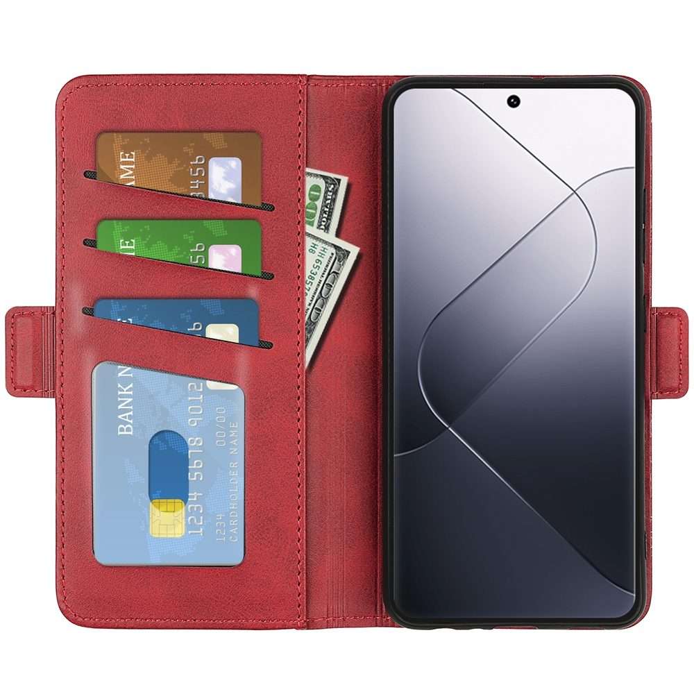 For Xiaomi 14 Pro Dual-side Magnetic Buckle Horizontal Flip Leather Phone Case(Red)