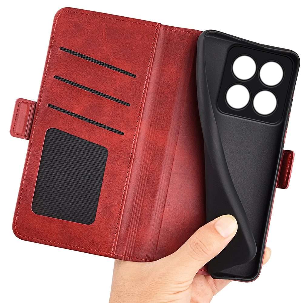 For Xiaomi 14 Pro Dual-side Magnetic Buckle Horizontal Flip Leather Phone Case(Red)