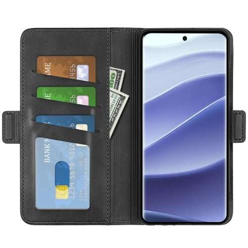 For Xiaomi Redmi Note 14 Pro 5G Dual-side Magnetic Buckle Horizontal Flip Leather Phon ... (Black)