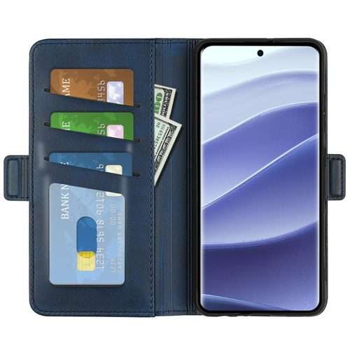 For Xiaomi Redmi Note 14 Pro 5G Dual-side Magnetic Buckle Horizontal Flip Leather ... (Dark Blue)