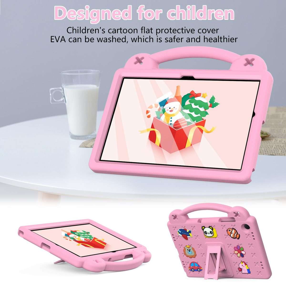 For Samsung Galaxy Tab A11+ 2025 Handle Kickstand Children EVA Shockproof Tablet Case(Pink)