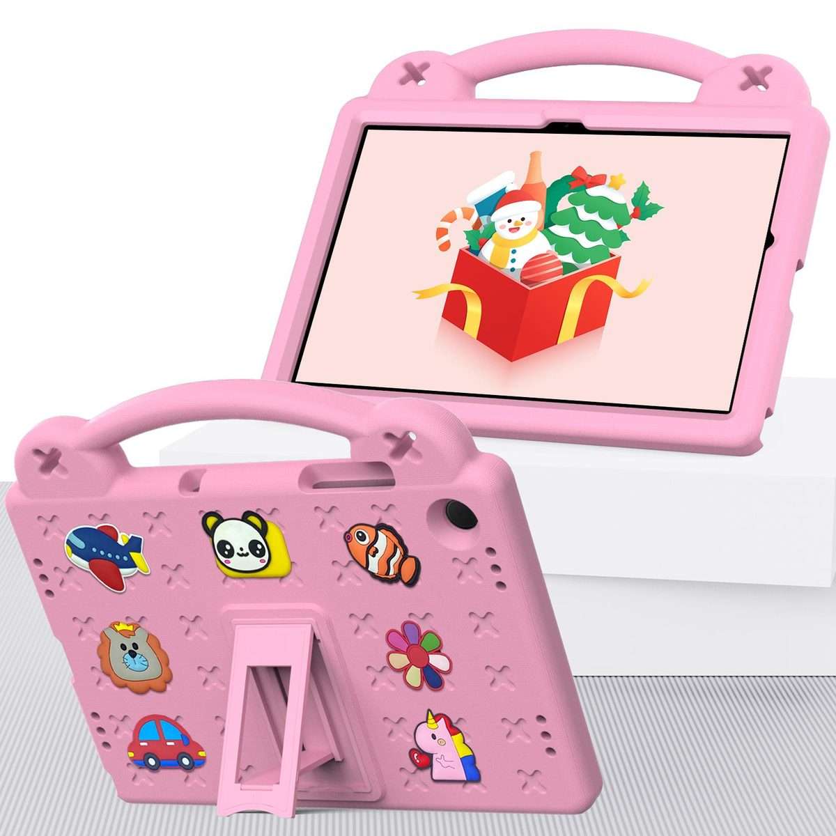 For Samsung Galaxy Tab A11+ 2025 Handle Kickstand Children EVA Shockproof Tablet Case(Pink)