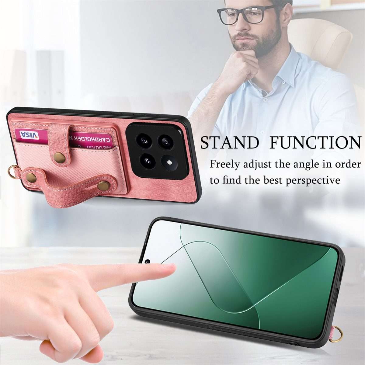 For Xiaomi 14 Pro Retro Cross Wristband Wallet Leather Back Phone Case(Brown)