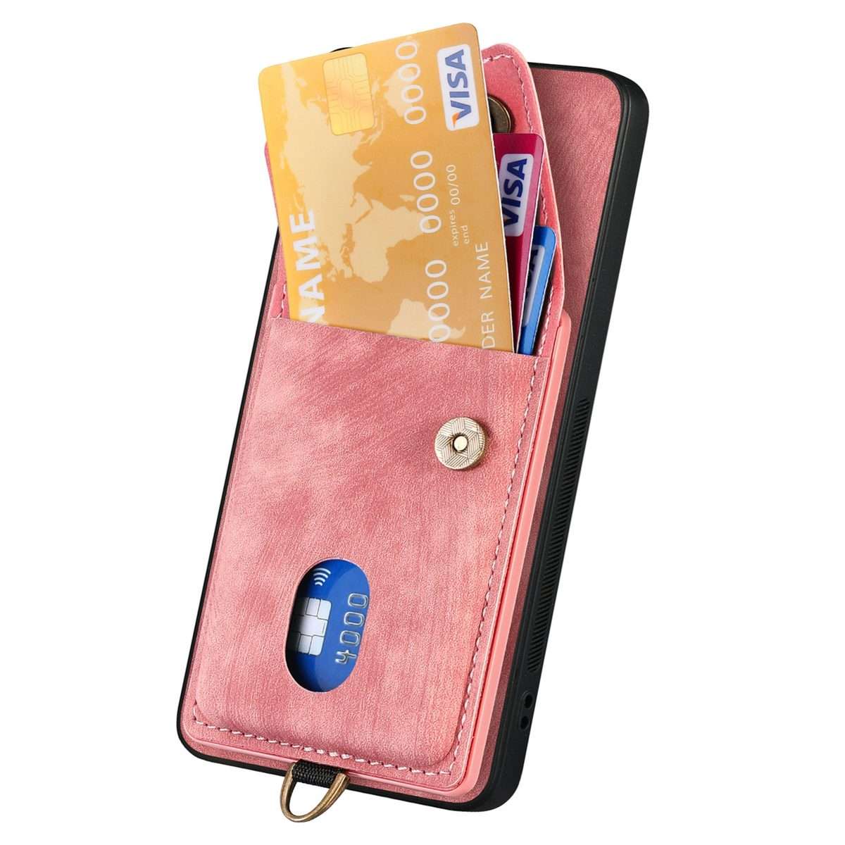 For Xiaomi Redmi Note 13 Pro+ Retro Card Wallet Fold Leather Phone Case with Strap(Pink)