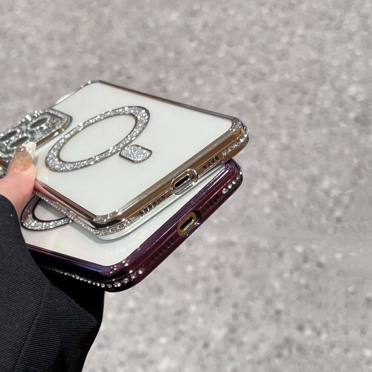 For iPhone 11 Pro Max Diamond Plated MagSafe TPU Phone Case(Black)