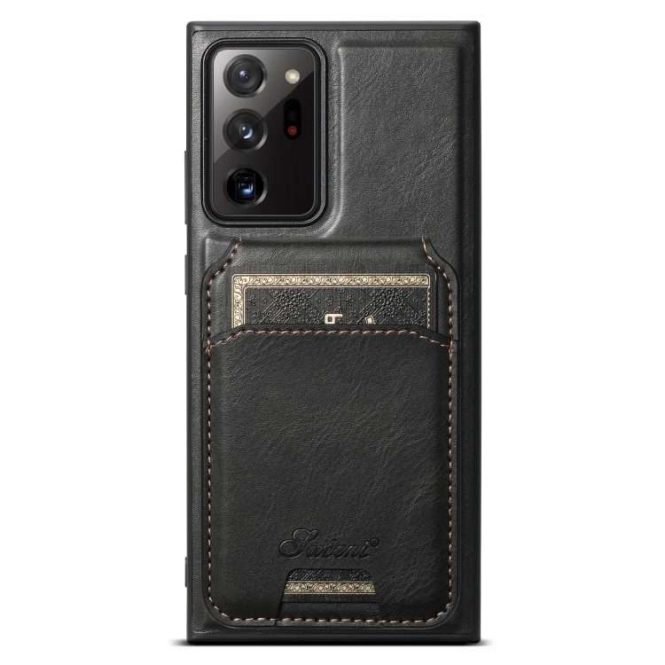 For Samsung Galaxy Note20 5G Suteni H15 Oil Eax Leather Detachable Wallet Back Phone Case(Black)