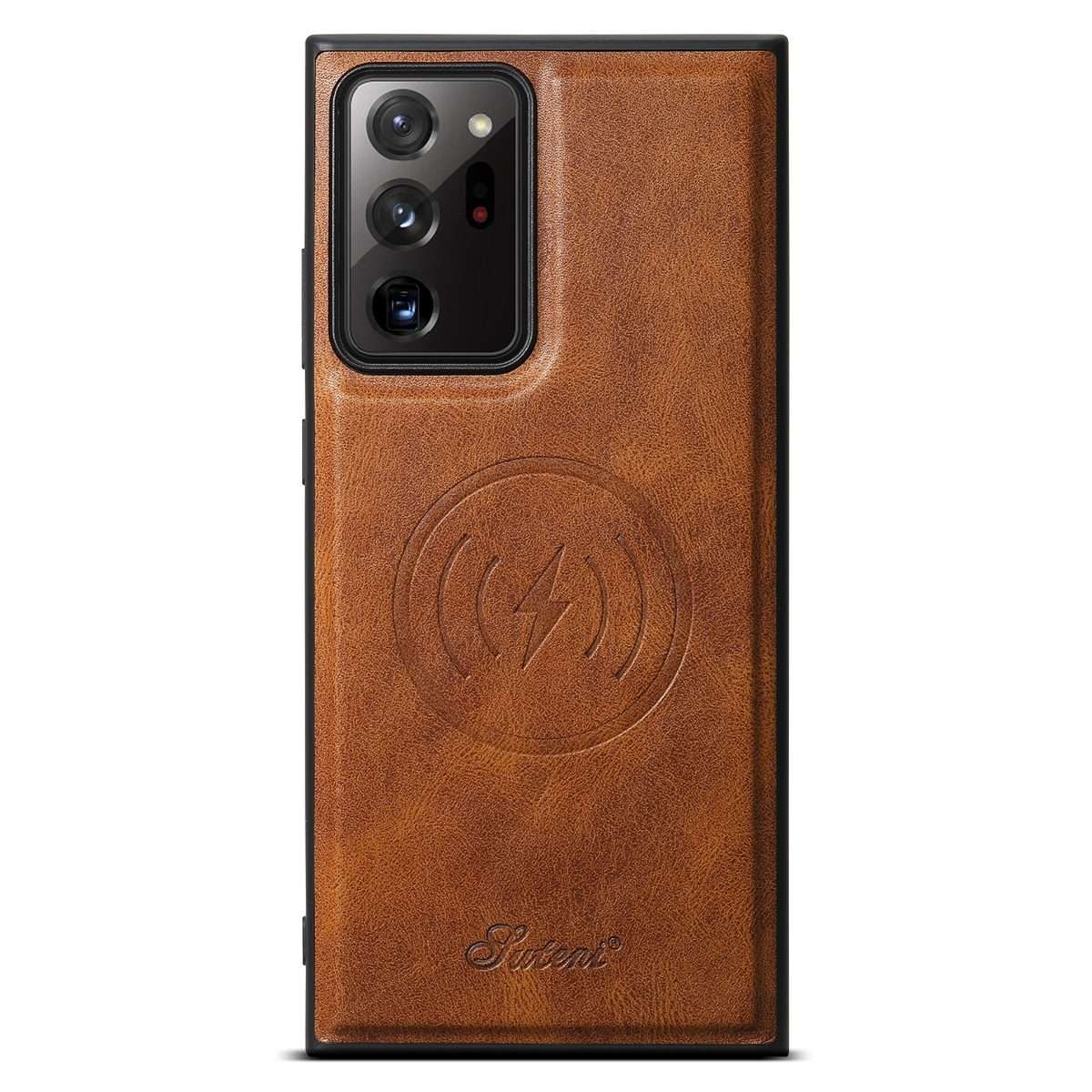 For Samsung Galaxy Note20 5G Suteni H15 Oil Eax Leather Detachable Wallet Back Phone Case(Brown)