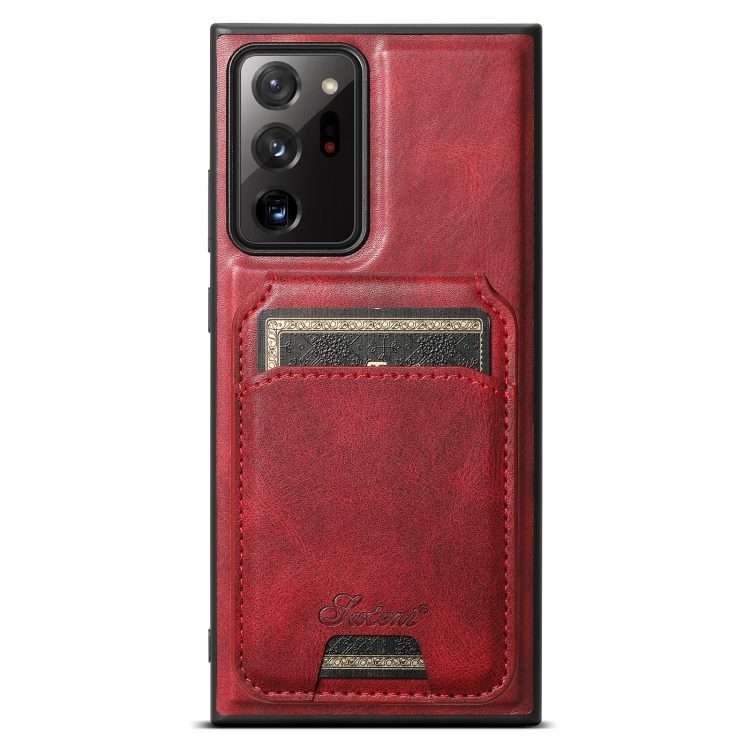For Samsung Galaxy Note20 5G Suteni H15 Oil Eax Leather Detachable Wallet Back Phone Case(Red)
